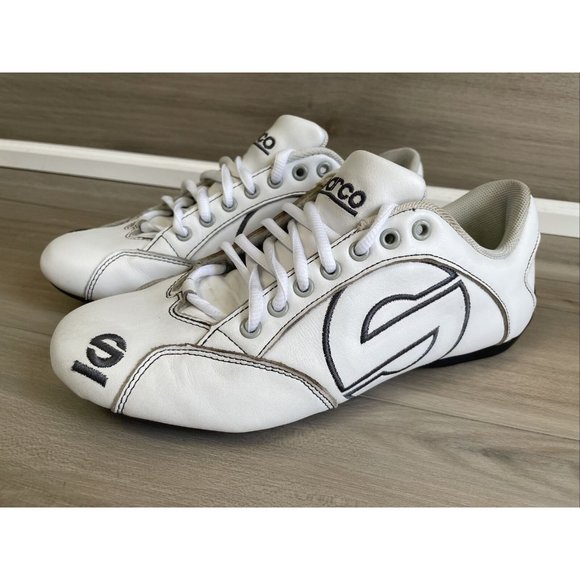 SPARCO MENS RACING DRIVING SHOES WHITE LEATHER SIZE EURO‎ 39 USA 6.5 - Picture 2 of 12